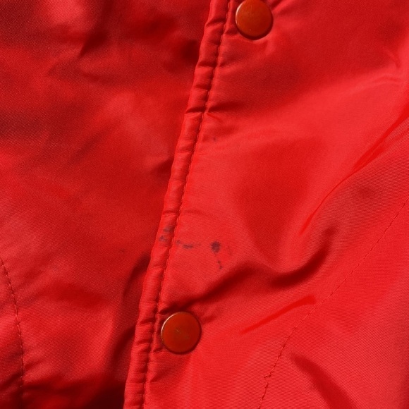 Vintage Dunbrooke Pla-Jac FS Seed Cooperative Wisconsin Red Satin Jacket Large - Picture 7 of 9